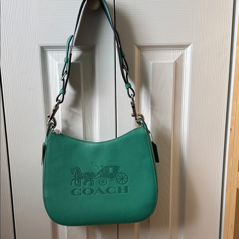 Coach Teal Leather Shoulder Bag